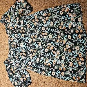 Emma & Michele Black Floral Dress 3X Beautiful